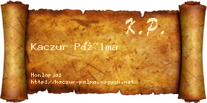 Kaczur Pálma névjegykártya